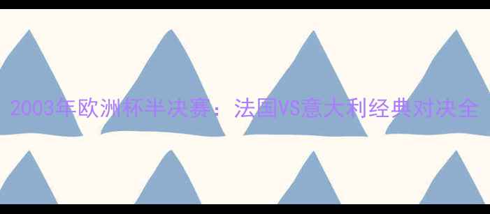图片 2003年欧洲杯半决赛：法国VS意大利经典对决全