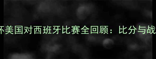 图片 2008年世界杯美国对西班牙比赛全回顾：比分与战术巅峰对决2