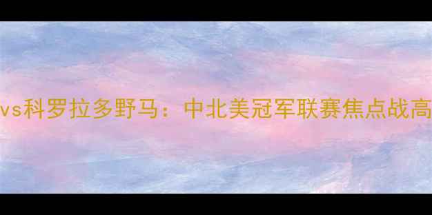 图片 3月29日休斯顿竞技vs科罗拉多野马：中北美冠军联赛焦点战高清直播及赛事前瞻1