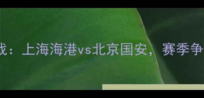 图片 8月29日中超焦点战：上海海港vs北京国安，赛季争冠关键战役深度！
