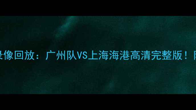 图片 CBVA足协杯决赛录像回放：广州队VS上海海港高清完整版！附战术+球星高光2