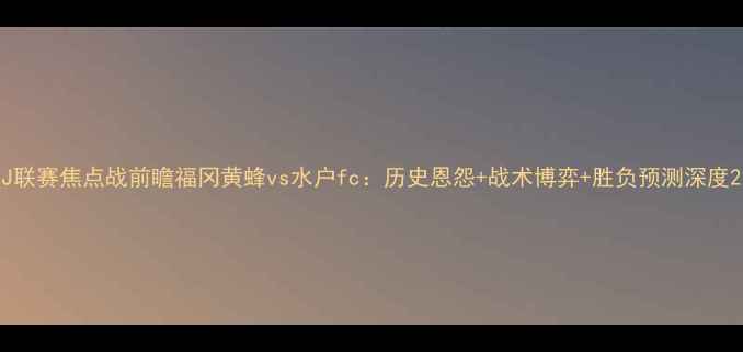 图片 J联赛焦点战前瞻福冈黄蜂vs水户fc：历史恩怨+战术博弈+胜负预测深度2