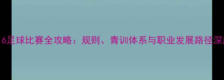 图片 U16足球比赛全攻略：规则、青训体系与职业发展路径深度
