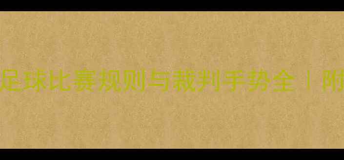 图片 ✨新手必看足球比赛规则与裁判手势全｜附口诀图解🏆