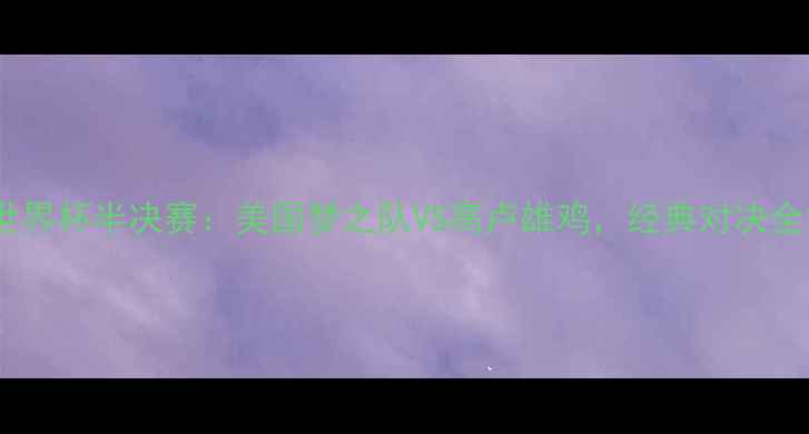 图片 世界杯半决赛：美国梦之队VS高卢雄鸡，经典对决全1