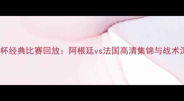 图片 世界杯经典比赛回放：阿根廷vs法国高清集锦与战术深度2