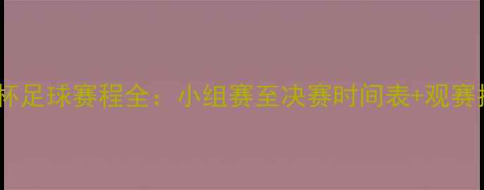 图片 世界杯足球赛程全：小组赛至决赛时间表+观赛指南1
