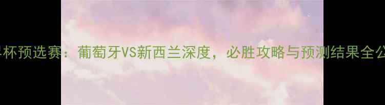 图片 世界杯预选赛：葡萄牙VS新西兰深度，必胜攻略与预测结果全公开2
