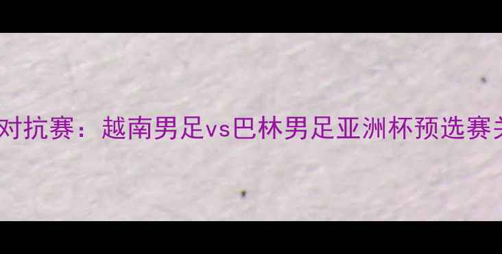 图片 东南亚足球对抗赛：越南男足vs巴林男足亚洲杯预选赛关键战前瞻2