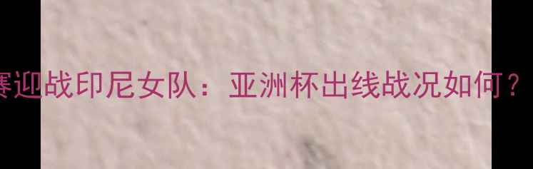图片 中国台北女足世预赛迎战印尼女队：亚洲杯出线战况如何？深度两岸足球对决1