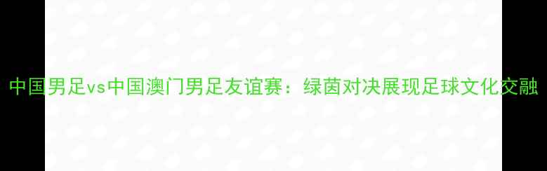 图片 中国男足vs中国澳门男足友谊赛：绿茵对决展现足球文化交融