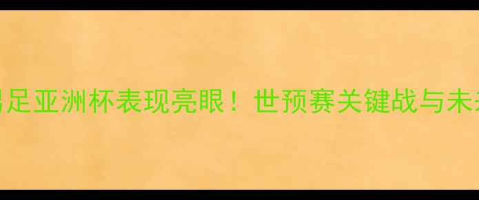图片 中国男足亚洲杯表现亮眼！世预赛关键战与未来展望