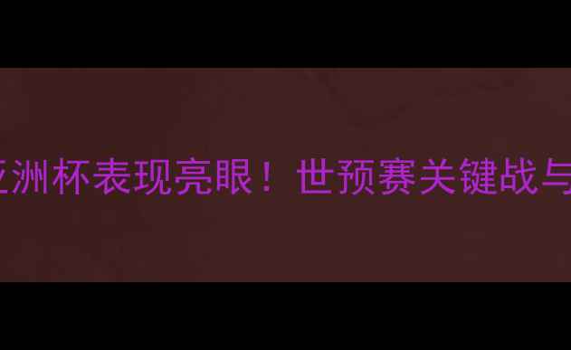 图片 中国男足亚洲杯表现亮眼！世预赛关键战与未来展望2