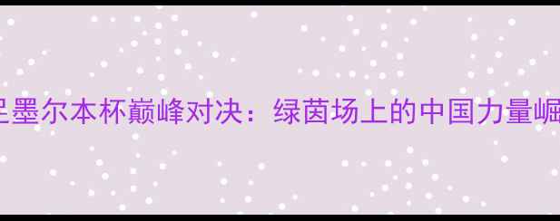 图片 中国男足墨尔本杯巅峰对决：绿茵场上的中国力量崛起之路1