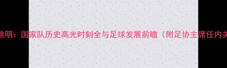 图片 中国足球改革先锋姚明：国家队历史高光时刻全与足球发展前瞻（附足协主席任内关键战役数据报告）