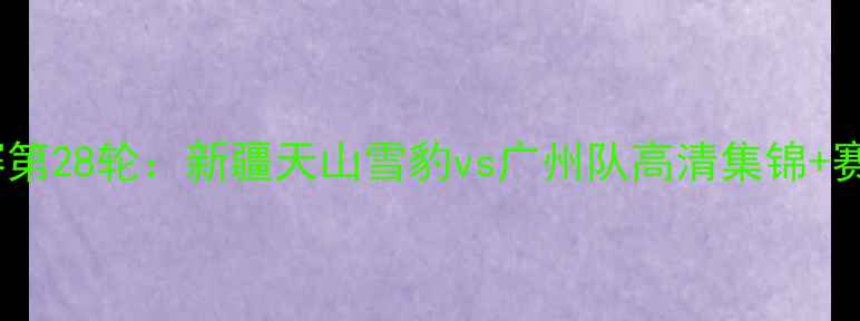 图片 中国足球超级联赛第28轮：新疆天山雪豹vs广州队高清集锦+赛事回顾+深度分析