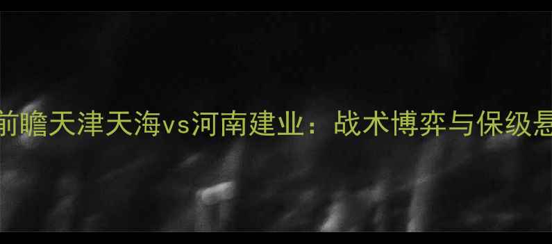 图片 中超争冠关键战前瞻天津天海vs河南建业：战术博弈与保级悬念下的六维深度