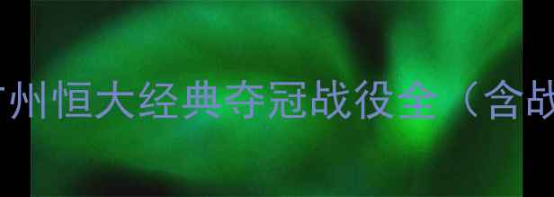 图片 中超冠军比赛：广州恒大经典夺冠战役全（含战术与历史意义）1
