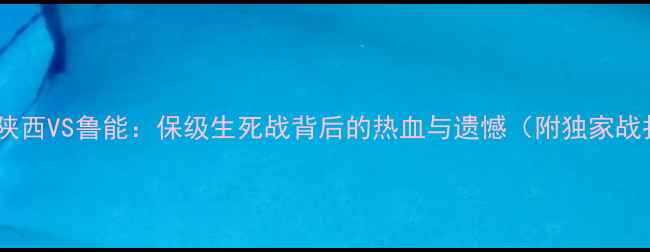 图片 中超巅峰对决陕西VS鲁能：保级生死战背后的热血与遗憾（附独家战报+经典镜头）