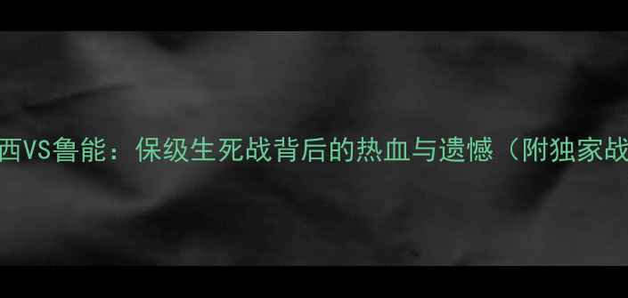 图片 中超巅峰对决陕西VS鲁能：保级生死战背后的热血与遗憾（附独家战报+经典镜头）1