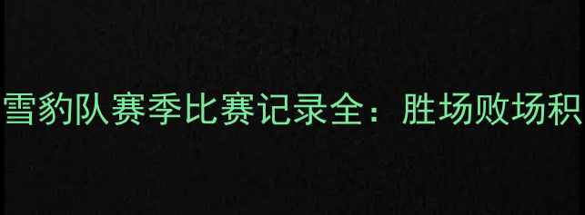 图片 中超新疆天山雪豹队赛季比赛记录全：胜场败场积分榜实时追踪