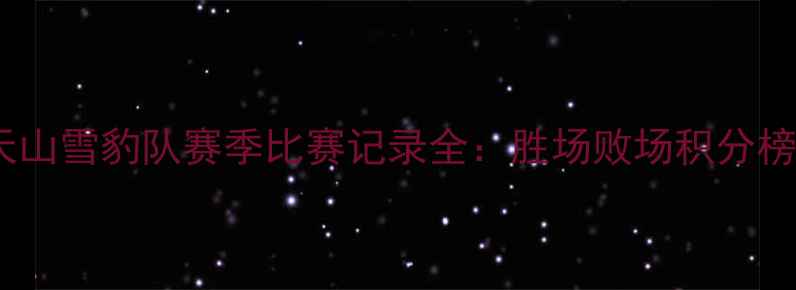 图片 中超新疆天山雪豹队赛季比赛记录全：胜场败场积分榜实时追踪1