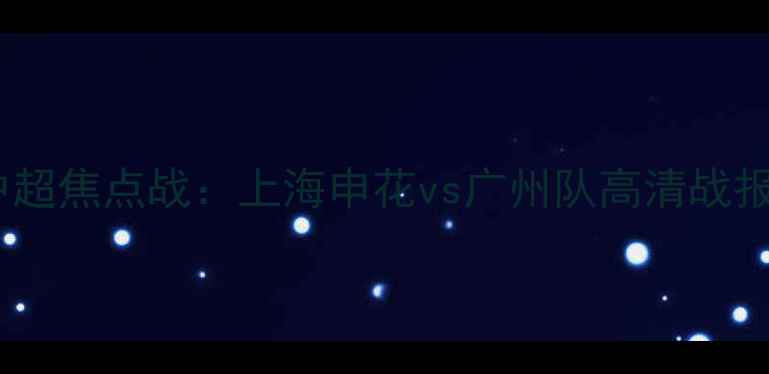 图片 中超焦点战：上海申花vs广州队高清战报2