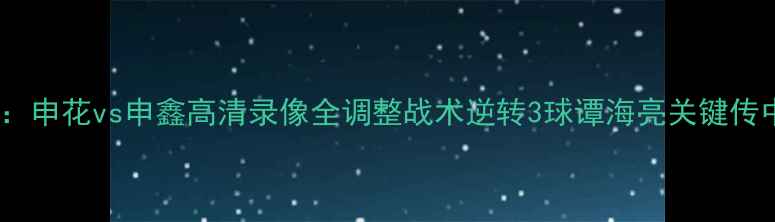图片 中超焦点战：申花vs申鑫高清录像全调整战术逆转3球谭海亮关键传中引爆全场2