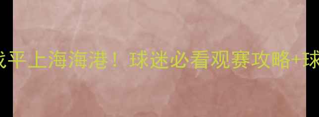 图片 中超焦点浙江稠州主场战平上海海港！球迷必看观赛攻略+球员数据（附购票指南）2