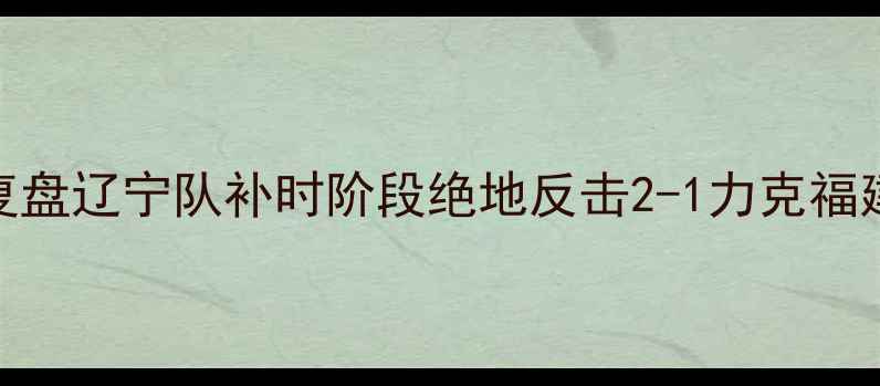 图片 中超第18轮深度复盘辽宁队补时阶段绝地反击2-1力克福建队保住争冠希望