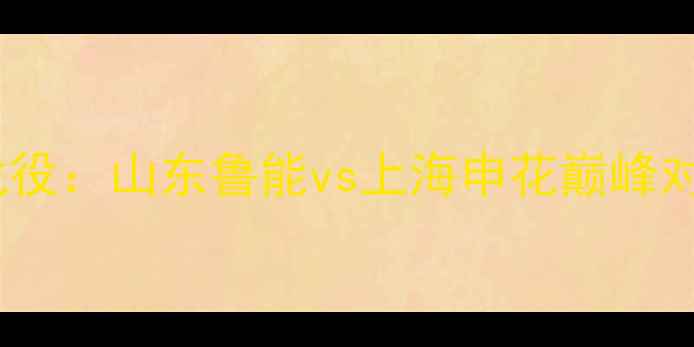图片 中超经典战役：山东鲁能vs上海申花巅峰对决全记录1