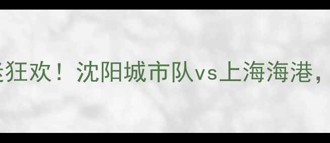 图片 中超辽宁本地球迷狂欢！沈阳城市队vs上海海港，今日焦点战全🔥2