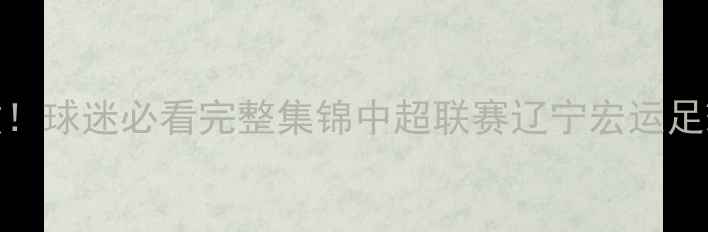 图片 中超辽宁队赛程+高清比赛回放！球迷必看完整集锦中超联赛辽宁宏运足球比赛回放体育热点球迷互动2
