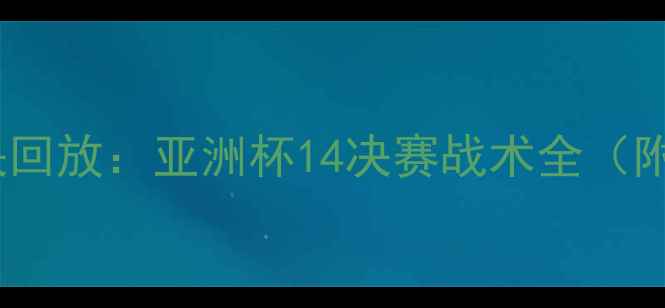图片 中韩足球巅峰对决回放：亚洲杯14决赛战术全（附完整比赛数据）1