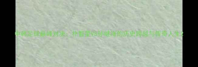 图片 中韩足球巅峰对决：朴智星VS孙继海的历史跨越与传奇人生2