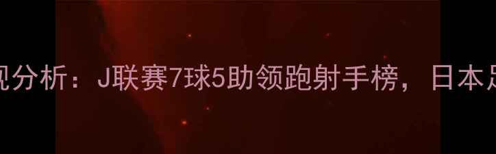 图片 久保健英赛季表现分析：J联赛7球5助领跑射手榜，日本足球新核心诞生？