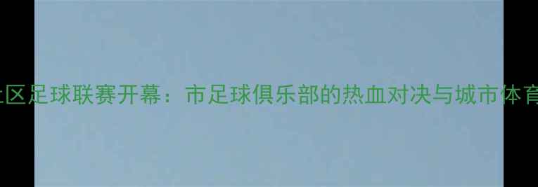 图片 全国社区足球联赛开幕：市足球俱乐部的热血对决与城市体育精神1