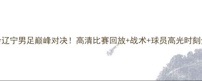图片 全运会辽宁男足巅峰对决！高清比赛回放+战术+球员高光时刻全收录