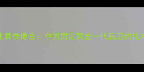 图片 冯潇霆经典比赛录像全：中国男足黄金一代后卫的技术与精神传承