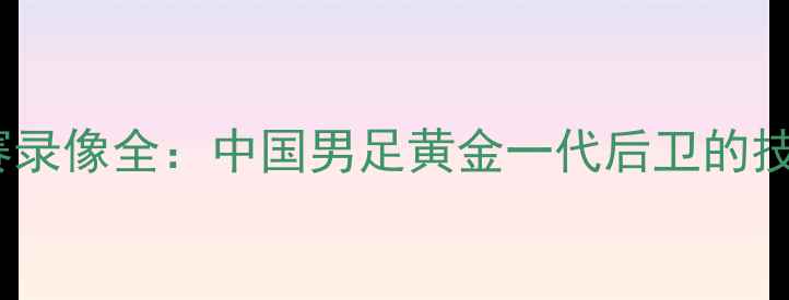 图片 冯潇霆经典比赛录像全：中国男足黄金一代后卫的技术与精神传承2