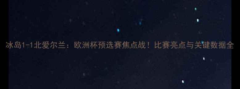 图片 冰岛1-1北爱尔兰：欧洲杯预选赛焦点战！比赛亮点与关键数据全
