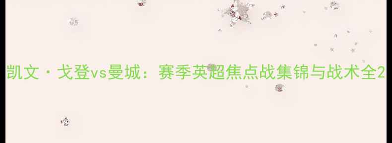 图片 凯文·戈登vs曼城：赛季英超焦点战集锦与战术全2