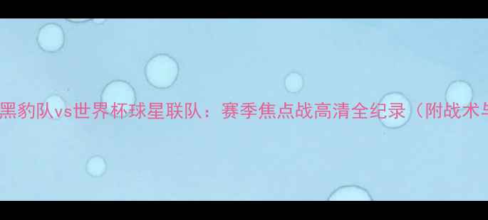 图片 卡罗来纳黑豹队vs世界杯球星联队：赛季焦点战高清全纪录（附战术与集锦）1