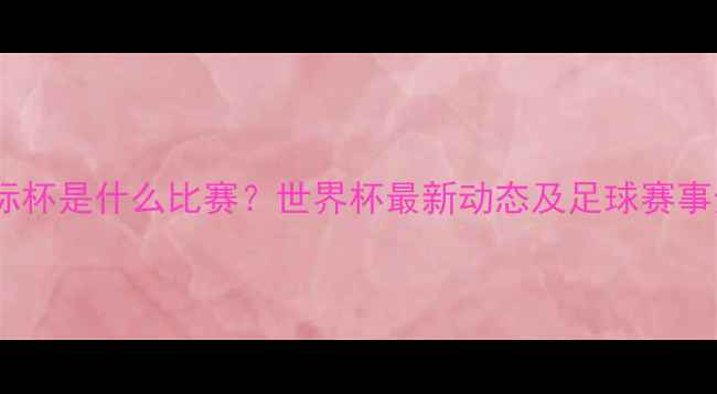 图片 国际杯是什么比赛？世界杯最新动态及足球赛事全1