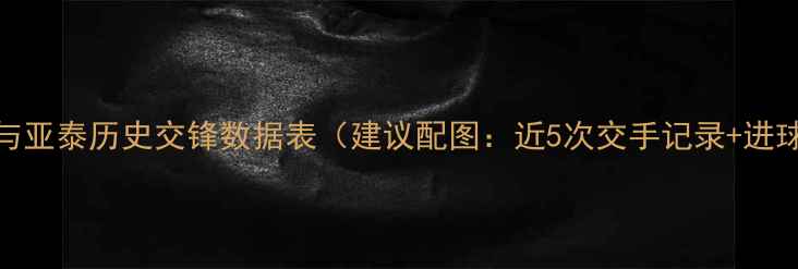 图片 图1：泰达与亚泰历史交锋数据表（建议配图：近5次交手记录+进球数对比）2
