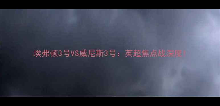 图片 埃弗顿3号VS威尼斯3号：英超焦点战深度1