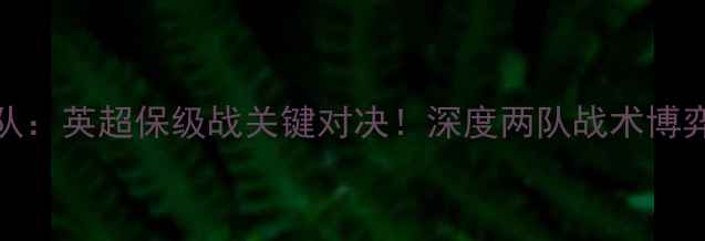 图片 埃弗顿vs狼队：英超保级战关键对决！深度两队战术博弈与胜负天平