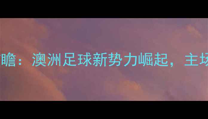 图片 墨尔本老虎队赛季焦点战前瞻：澳洲足球新势力崛起，主场作战能否延续连胜神话？2