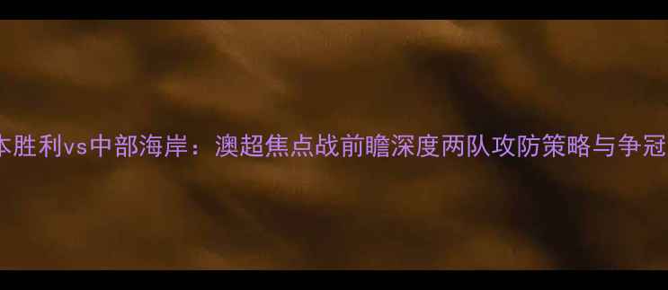 图片 墨尔本胜利vs中部海岸：澳超焦点战前瞻深度两队攻防策略与争冠前景1