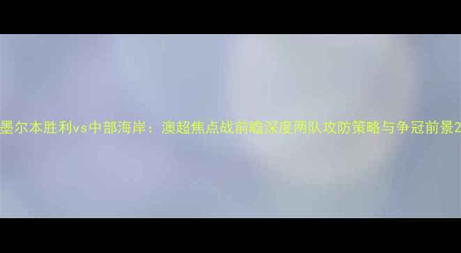 图片 墨尔本胜利vs中部海岸：澳超焦点战前瞻深度两队攻防策略与争冠前景2